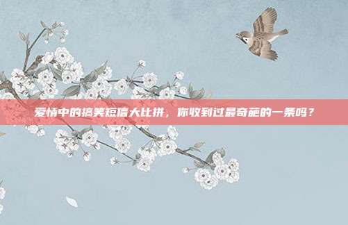 爱情中的搞笑短信大比拼,你收到过最奇葩的一条吗?