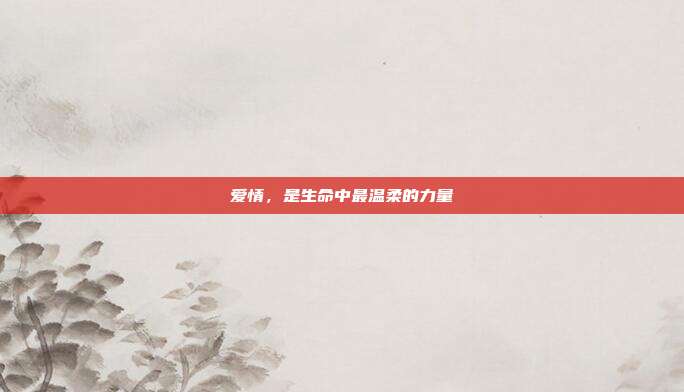 爱情,是生命中最温柔的力量
