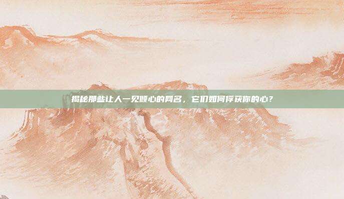 揭秘那些让人一见倾心的网名,它们如何俘获你的心?