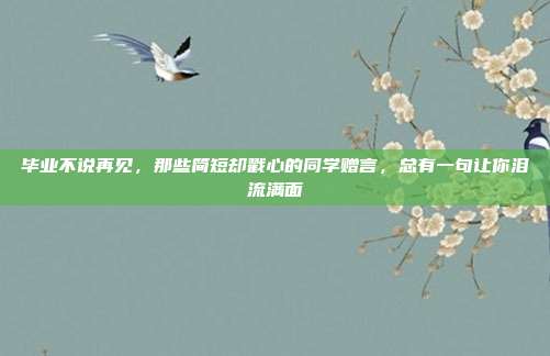 毕业不说再见，那些简短却戳心的同学赠言，总有一句让你泪流满面