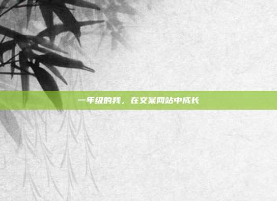 一年级的我,在文案网站中成长