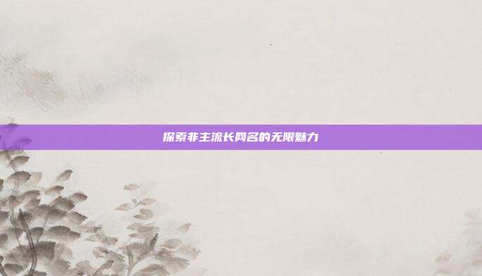 探索非主流长网名的无限魅力