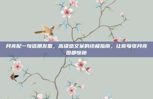 月亮配一句话朋友圈，高级感文案的终极指南，让你每张月亮图都惊艳