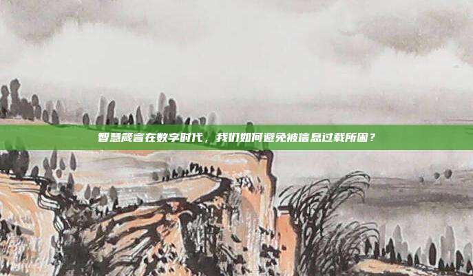 智慧箴言在数字时代,我们如何避免被信息过载所困?