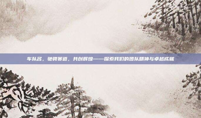 车队名,驰骋赛道,共创辉煌——探索我们的团队精神与卓越成就