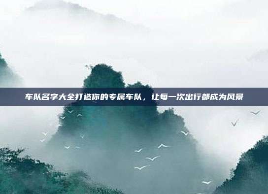 车队名字大全打造你的专属车队，让每一次出行都成为风景