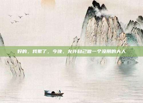 好的，我累了，今晚，允许自己做一个没用的大人
