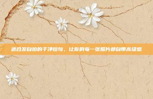 适合发自拍的干净短句，让你的每一张照片都自带高级感