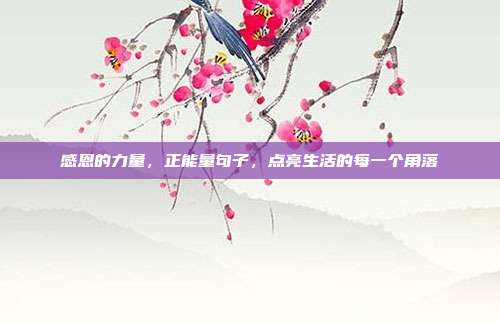 感恩的力量,正能量句子,点亮生活的每一个角落
