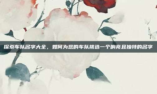 探索车队名字大全,如何为您的车队挑选一个响亮且独特的名字