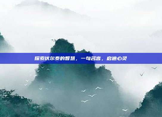 探索伏尔泰的智慧,一句名言,启迪心灵