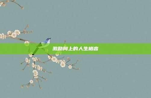 激励向上的人生格言