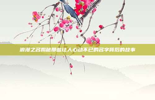 浪漫之名揭秘那些让人心动不已的名字背后的故事