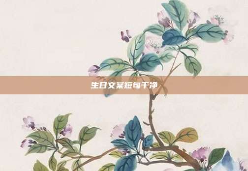 生日文案短句干净