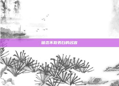 暗恋不敢表白的名言