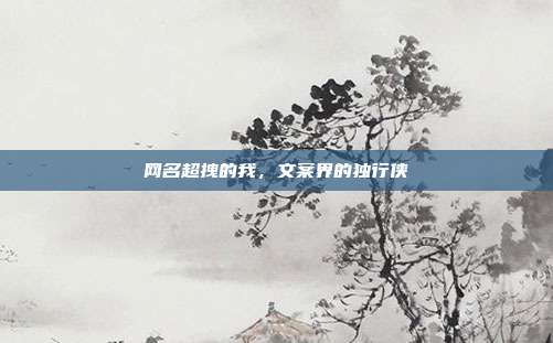 网名超拽的我,文案界的独行侠