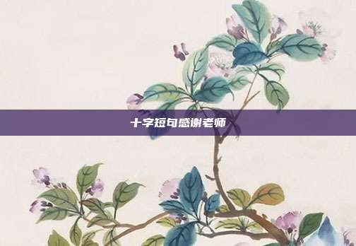 十字短句感谢老师