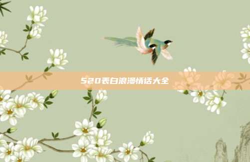 520表白浪漫情话大全