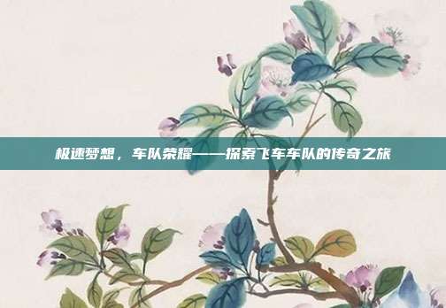 极速梦想,车队荣耀——探索飞车车队的传奇之旅