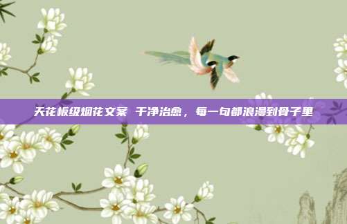 天花板级烟花文案 干净治愈，每一句都浪漫到骨子里