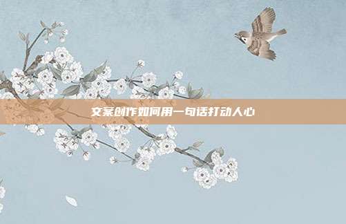 文案创作如何用一句话打动人心