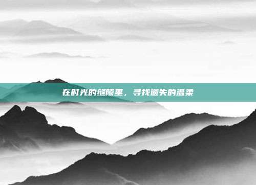 在时光的缝隙里,寻找遗失的温柔